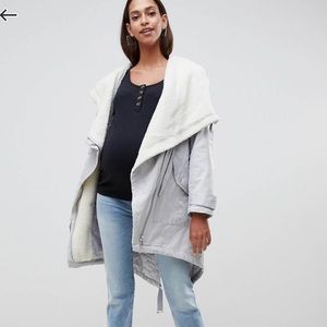 Maternity Waterfall Parka with Borg Liner